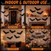 QEKIUII 12 Pack Hanging Halloween Bat Decorations, Plastic Bat Cutouts