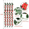 IWNTWY 4Pcs Christmas Garland, 6.5Ft Artificial Red Flowers Garland with