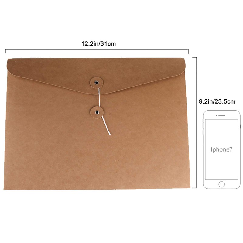 VANRA Kraft String Envelope File Folder Project Pockets File Jacket