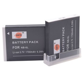 DSTE 2-Pack NB-6L NB-6LH Li-ion Battery Compatible with Canon Powershot SX170 SX500 is S120 SD3500 SD4000 is SX275 SX510 SX600 SX610 SX710 HS D10 D20 ELPH 500 HS Cameras as CB-2LY
