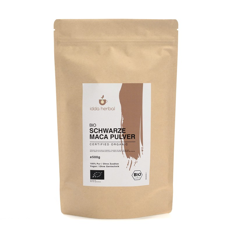 Organic Maca Powder Black from Peru (500 g), Ground Black