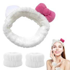 GXGM Spa Headband, Women's Elastic Face Wrist Wash Band, Hair Accessories for Washing Face, Hairband, Wrist Sweatband, Cosmetic Headband for Beauty, Skin Care, Yoga, Sports, Pack of 3, bronze