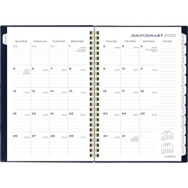 Cambridge 2021-2022 Navy Weekly and Monthly Calendar Planner, Academic, 8.5" x 6", Bilingual, 18 Months July - December (1123-200AF-58-22)