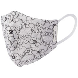 Laura Ashley 06501802 Gauze Mask, Hydro Silver Titanium, Soft Gauze Lace Mask with Protective Filter (Women's Size), 1 Piece, ligjt grey