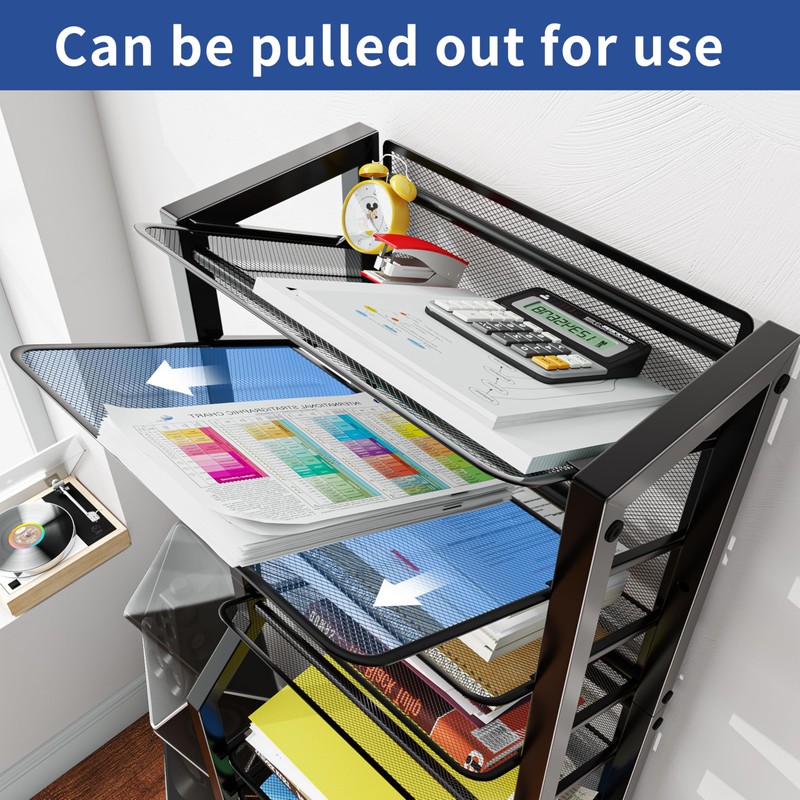 Simple Trending 12 Tier Rolling File Cart,Desk File Organizer with