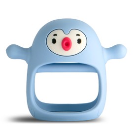 Smily Mia Baby Teething Toys for 0-6Months, Teethers for Babies 3-6Months | Penguin Teether | Hand Teether |Teething Mittens for Teething Relief, Baby Pacifier |New Born Essentials, Light Blue