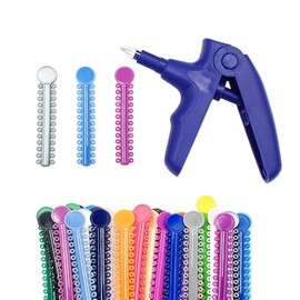 41 Stück Kieferorthopädische Ligatur-Bänder Zahnspange Gummibänder O-Ring Kit, Zufällige Farbe