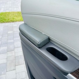 EMZ Leather Door Armrest Cushion Pad Accessories for Toyota Sienna 2021 2022 2023 2024 2025 (Black)