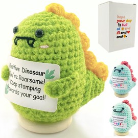 Positive Crochet Dinosaur, Graduation Gifts, Encouragement Gifts for Women Mom Friends Coworkers, Office & Home Decoration, Ester Basket Stuffer, Birthday Gifts, Emotional Support Crochet Gifts