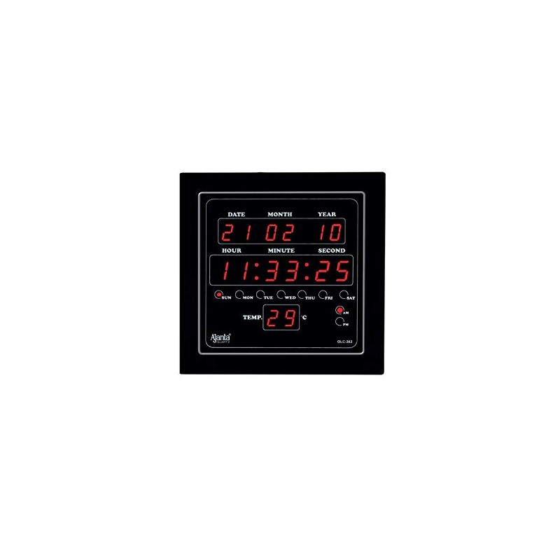 Ajanta Quartz Plastic Digital Clock (28.2 cm X 26.4 cm