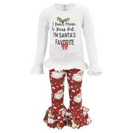 Unique Baby Conjunto de volantes de Papá Noel favorito para niñas, Favorite, 8 Años