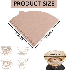 100 PCS Coffee Filter Papers,Compatible with 02 Filter Paper Compatible with Dripper Coffee Makers ，Used for Pouring and drip Coffee Machines(2-4 Cups)