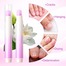 2PCS Upgrade 3-in-1 Nail Care Pen, Cuticle Pusher with Ceramic Tip for Damaged, Dry & Nails Hangnails, Cuticle Oil Pen for Nail, for Moisturize Strengthen Brighten Nails Care
