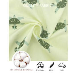 Jimonda Baby Rompers Cotton Baby Boys Baby Girls Short Sleeve Sleepers Pjs Two Way Zipper One-piece Neutral Sleep and Play(Green&Cuckold,0-3 Months)