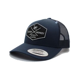 DRESSED IN MUSIC PLAY WITH ME Trucker Cap - Semicircular Visor - Snapback Closure - 5-Panel Design - Men's One Size, Navy Grey