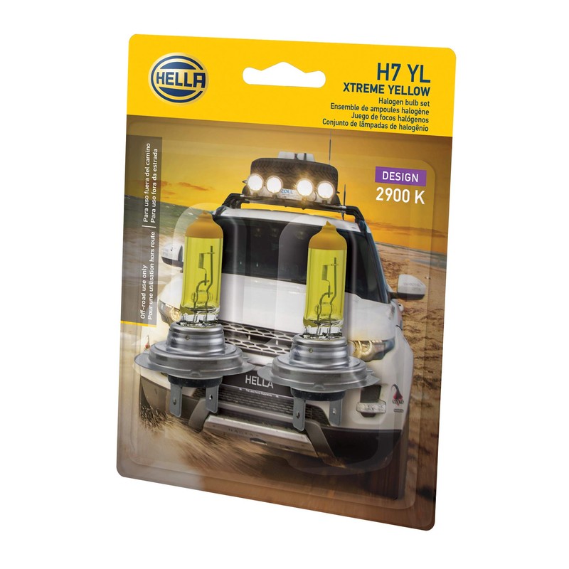 HELLA H7 YL Xtreme Yellow Bulb (12V 55W), 2 Pack