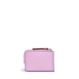RADLEY London Feeling Sweet Women’s Small Credit Card Holder, Leather Slim Card Organizer Case with Zipper and Coin Pocket, Pink
