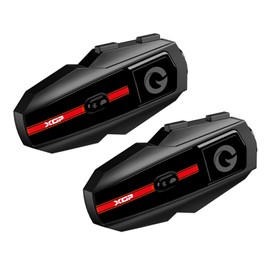 XGP XGP Motorcycle Bluetooth Headset V5.2 with Music Sharing, 2-Way Motorcycle Helmet Bluetooth with IP67 Waterproof, Motorcycle Communication Systems with Hi-FI Speakers for ATV/Snowmobile/Ski, 2 Pack