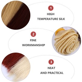 jojofuny Doll Hair Rooting Making Supplies Wig Human Hair Hair Ponytail Hair Piece Dolls 6pcs Straight Hair Wig Handcraft DIY Wigs Hair Americn Girl Dolls Hair Black Hair 30cm Doll Hair