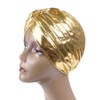 Surkat Unisex Metallic Arab India Pleated Turban Headwrap Swami Hat