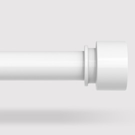 VOIIY White Curtain Rods for Windows 66 to 120 Inch(5.5-10 Feet), Heavy Duty 1'' Diameter Adjustable Window Drapery Rod, Modern and Simple Decorative End Cap Finish,Matte White(36''-120'')