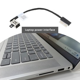 VGOL 2Pcs 10.3cm Black DC Power Jack Compatible with Dell in-spiron 04VP7C 4VP7C DC301015Q00 DC301015T00 Dc Jack Power Charging Cable Charging Port