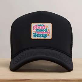 Today's Good Mood Sp*nsored Jesus Patch 3 Inches Iron On/Sew On Embroidered Applique Patch for Clothes Backpacks Hats, Funny Christian Religious Inspirational DIY Accessories Gifts for Mom Dad Friends