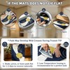 Navy Blue Bathroom Sets with Hookless Shower Curtain and Rugs