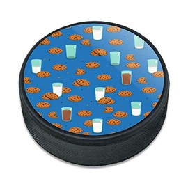 GRAPHICS & MORE Chocolate Chip Cookies and Milk Pattern Ice Hockey Puck