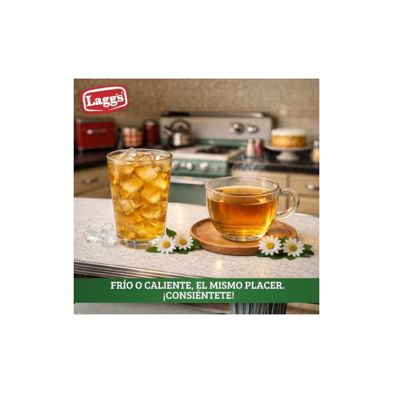 LAGG'S - Té de Manzanilla, Infusión Natural, Sin Cafeína, 24