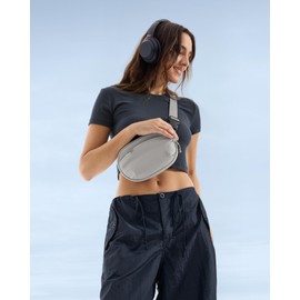 tomtoc Bolso Bandolera Mujer con Protección RFID, 1,5 L Riñonera Mujer, Impermeable Ligero Bolso Bandolera Mujer Pequeño, Bolso de Pecho de Uso Diario, Bolso Bandolera Portátil de Viaje, Gris