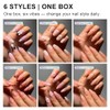 Uñas postizas, 6 paquetes (144 piezas) Set de uñas cortas