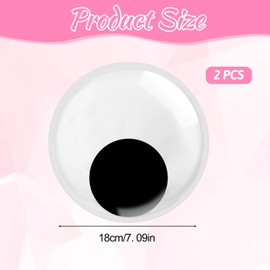 2Pcs Giant Googly Eyes, 7 Inch Large Googly Eyes with Self Adhesive Plastic Big Wiggle Eye for DIY Craft Decorations and Christmas Ornaments