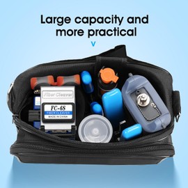 BAOSHLA Fiber Termination Kit - 11 in 1 Assembly FTTH Cold Connection Assembly Tool kit with OPM 6S Cleaver-Fiber Optical Stripper Pliers FC to LC Adapter