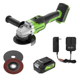 Greenworks 24V Cordless Angle Grinder 4-1/2 inch with 4Ah Battery and Charger