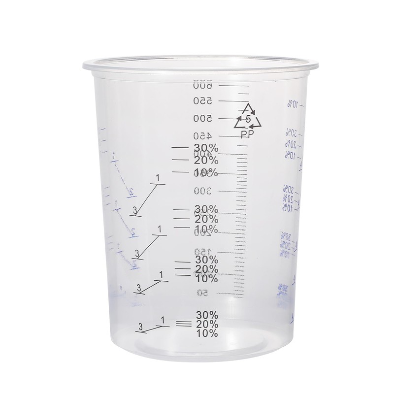 20 oz (600ML) Disposable Flexible Clear Graduated Plastic Mixing Cups