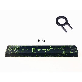 Novelty Spacebar Artisan Keycap PBT Dye Subbed 6.25u 6.5u Custom Keycaps Cherry Profile for Standard ANSI Cherry MX Mechanical Gaming Keyboards (6.5u E=mc² (Black))