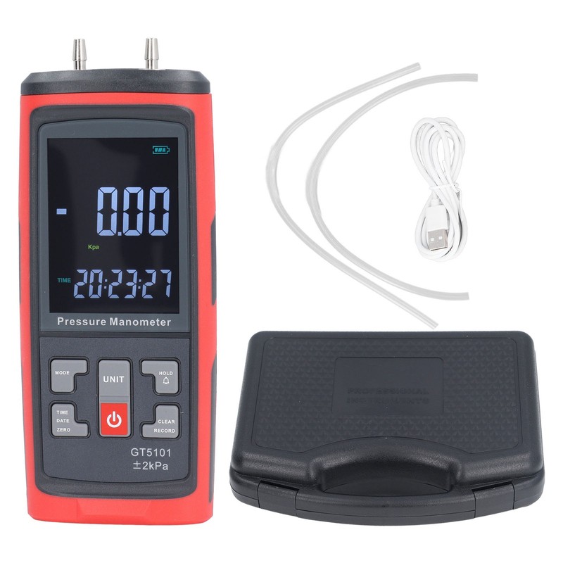 ±2KPa Differential Pressure Gauge High Accuracy Digital Pressure Manometer for