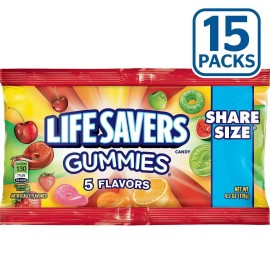Lifesavers Life Savers Gummies Original 5 Flavors Gummy Candy, 15 Share Size Packs Bulk Box