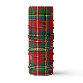 Ruffnek 'ROYAL STEWART' Scottish RED TARTAN Print Multifunctional Headwear, Neck warmer, Tube Snood - for men, women and children