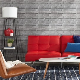 Commomy 10 Pcs 3D Faux Brick Wall Panels -11.8"X11.8" Small Size Thin PVC Peel and Stick Brick Farmhouse DIY Self-Adhesive Wall Tile Faux Brick Paneling for Living Room,Bedroom,RV, Kitchen,Fireplace