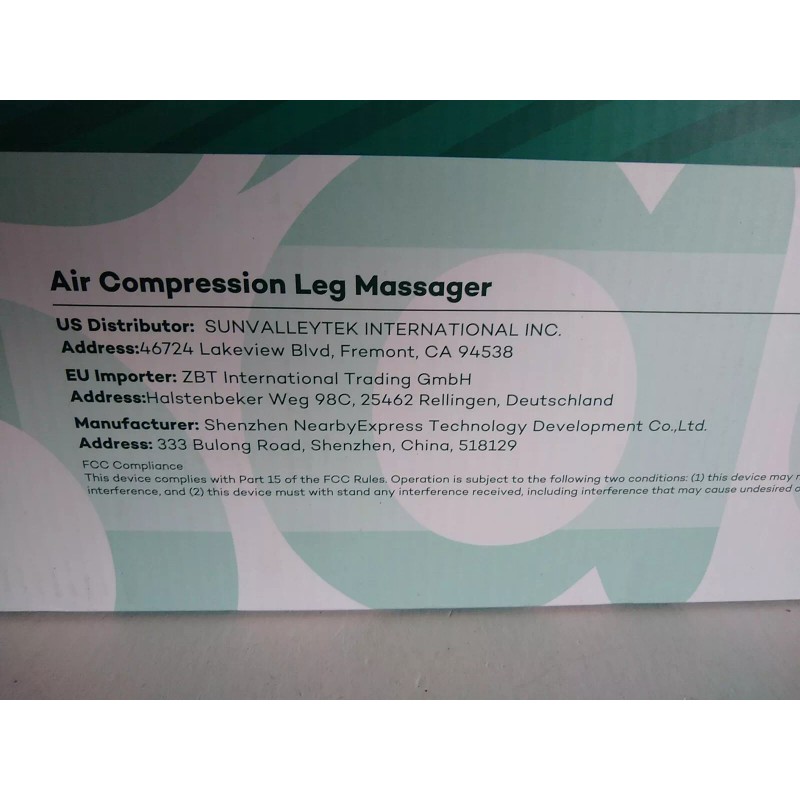 Sable Air Compression Leg Feet & Calves Massager With Heat