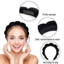 Ayesha Diadema de Spa para Mujer, Diadema de Esponja para Lavar La Cara, Nubes, Diadema Suave, Diademas de Maquillaje para Mujeres Y Niñas, Maquillaje de Ducha, Cuidado de La Piel 1 Unidad (Paquete De