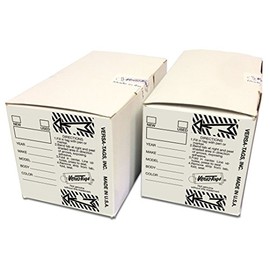 White (2) Two Pack - Genuine Versa-tag Key Tags, Self-protecting (2 Boxes) (250 Tags Per Box with Metal Rings) by Versa-Tags