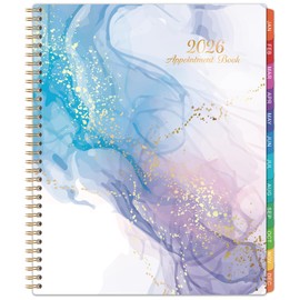2026 Appointment Book - Daily Planner 2026 from Jan. 2026 - Dec. 2026, 30-Minute Interval, Hourly Planner 2026 with Colorful Tabs and Inner Pocket, 8.5" x 11"