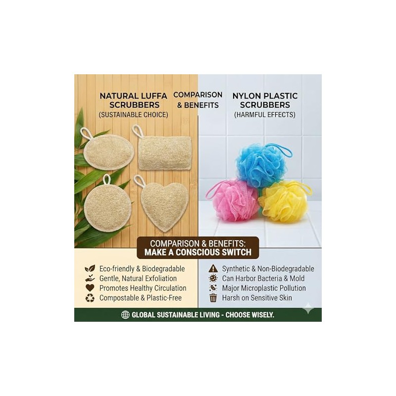 Generic MIMPER - Juego de 4 esponjas exfoliantes corporales de