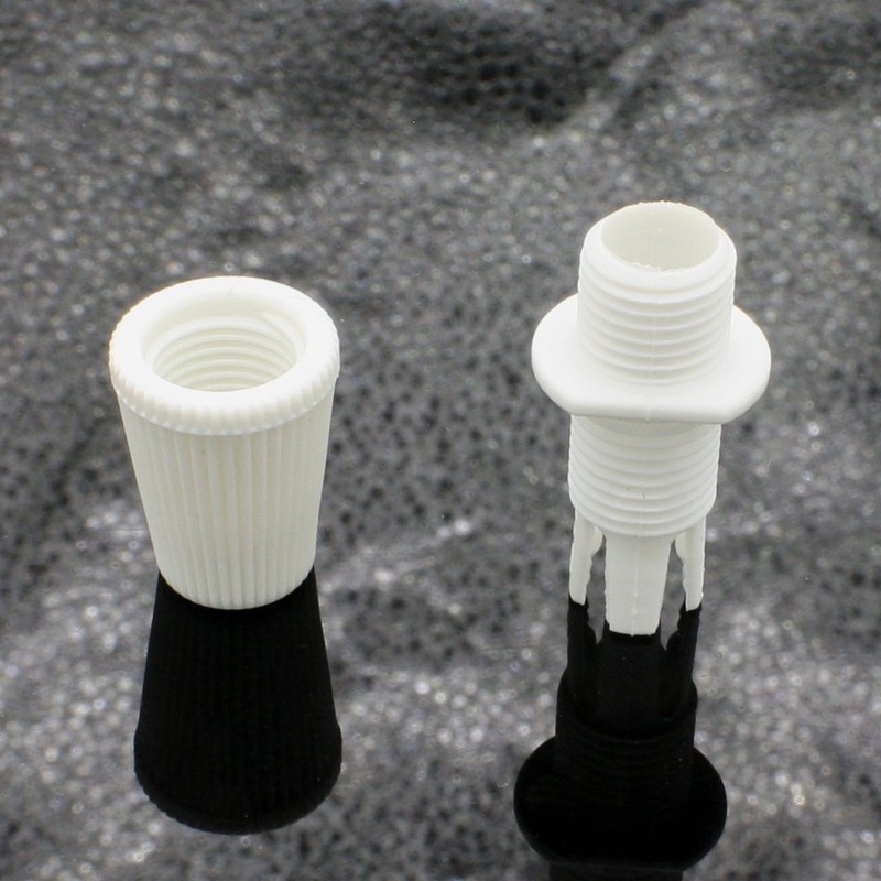 Strain Relief White Thread M10 x 1 + Hex Nut