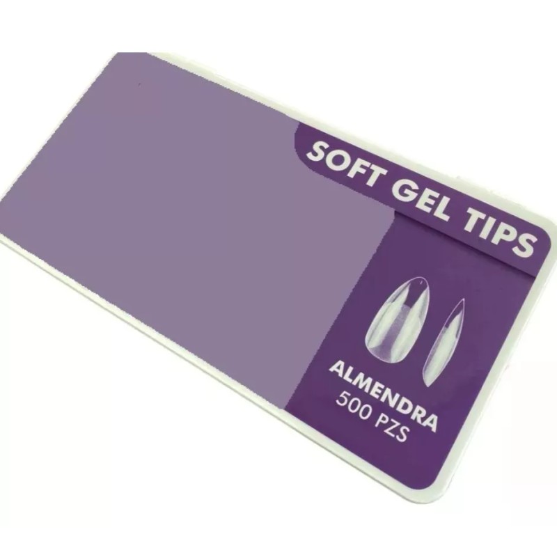 Kalanzi Tips Soft Gel Almendra Transparente 500 Pzs Kalanzi