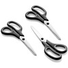 com-four® 3 x Scissors, Universal Scissors, Household Scissors, Kitchen Scissors,