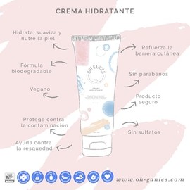 OH GANICS Crema Hidratante Para Bebs de 250 gr Nutricin Suavidad y Cuidado para la Piel Delicada